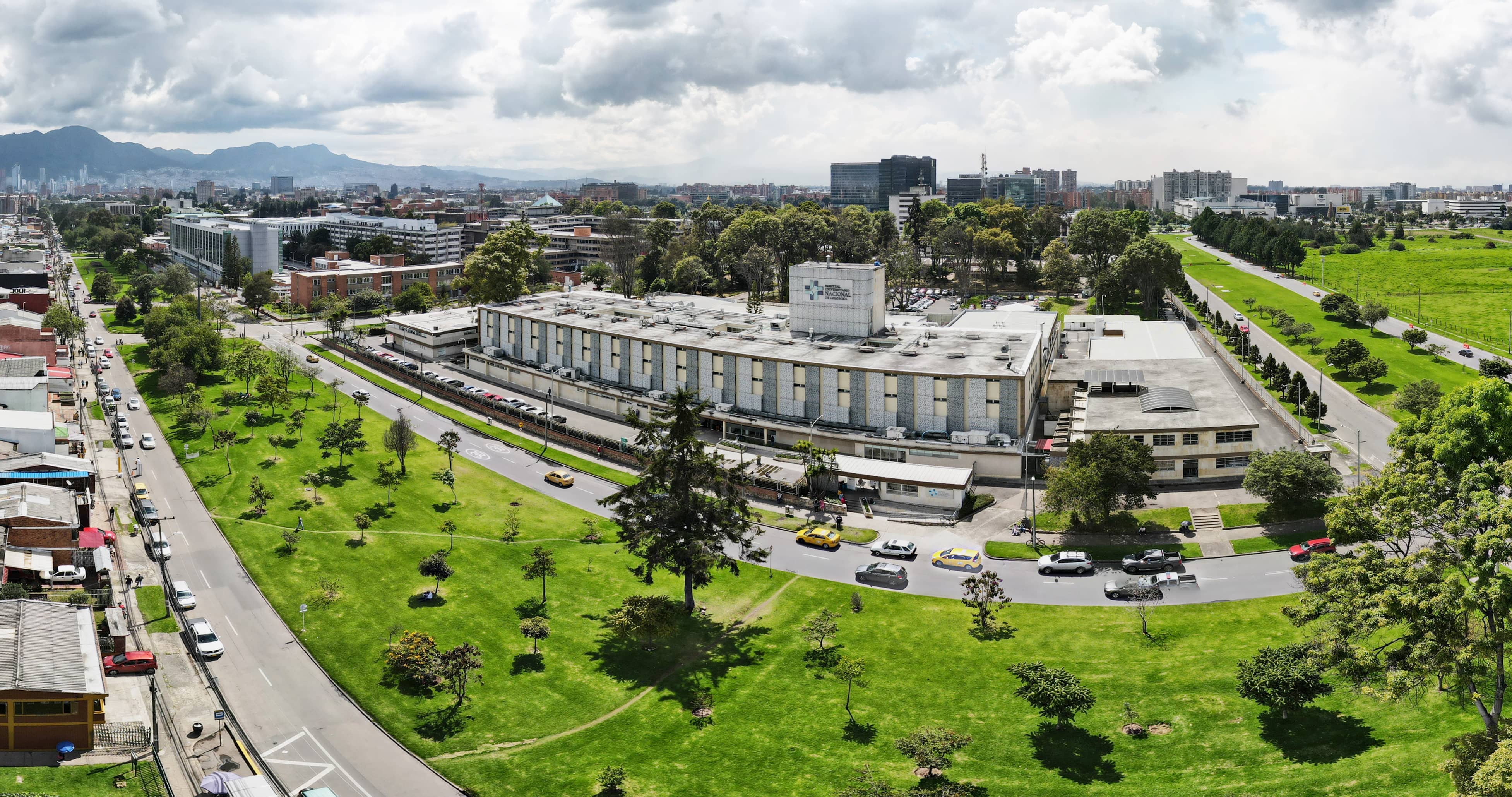 vista de dron del hospital